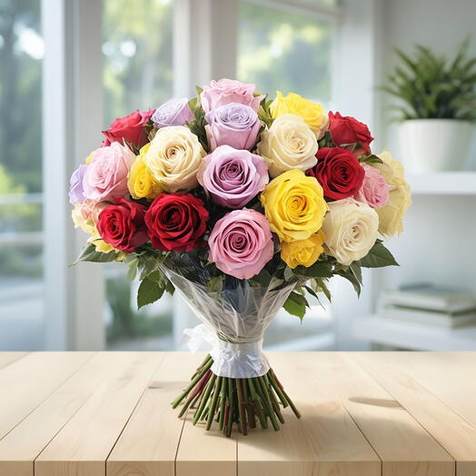 Valentines Day Mixed Roses Bunch