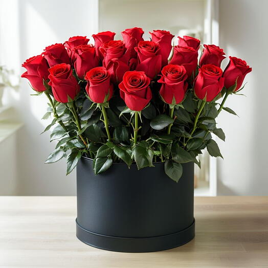 Valentines Day Red Roses Standing Box Arrangement