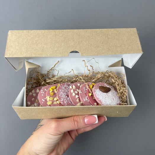 Шоколадные медальки розовые (8)