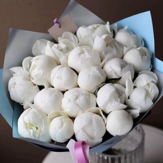 White peony bouquet