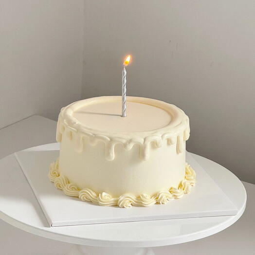 4 inch white candle bento cake