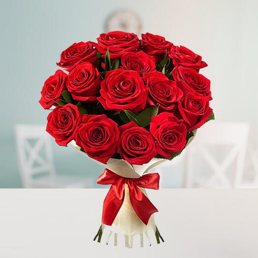 15 Red Roses Bouquet beautifully Wrpeed