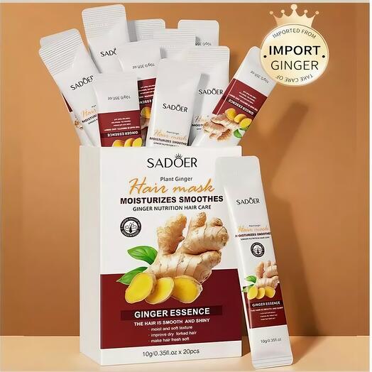 Увлажняющая, питательная и укрепляющая имбирная маска для волос 20*10гр