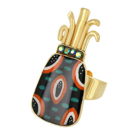Кольцо TARATATA, Awa, разъемное, со стразами и смолой, TT-E23-12427-20M золотистый