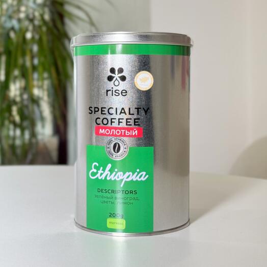 Rise кофе Ethiopia Shamola, банка 200 гр, молотый., RS-ETOB-020-M