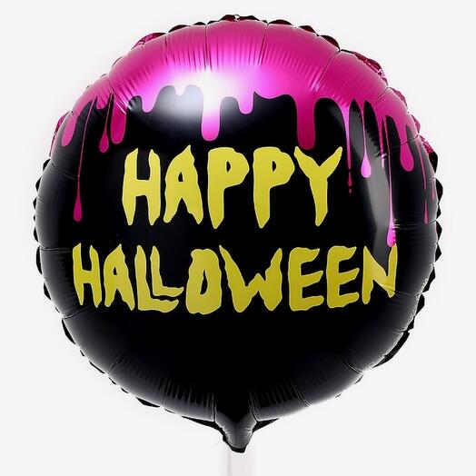 Воздушный шар фольгированный 18" Happy Halloween, круг