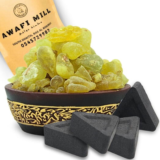 AWAFI MILL Oman Green Hojari | Triangle Charcoal Tablet - Pack of 120 Gram with 20 Charcoal Piece