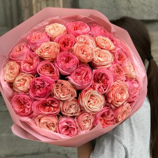 Моно из 35 пионовидных роз (155)