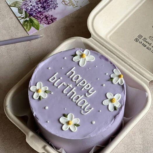 Purple Lavender White flower cake