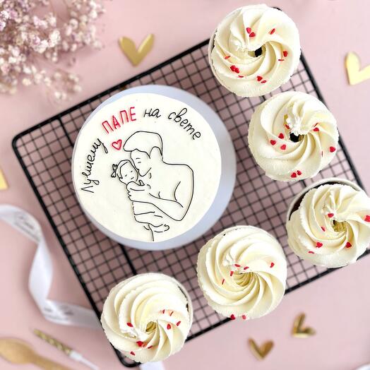 Подарочный набор для папы Бенто с капкейками, папе, папа, папочке, отц
