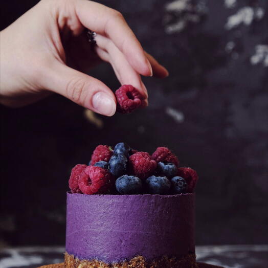 Vegan Organic Blueberry Cheesecake