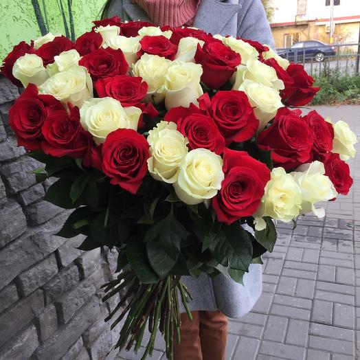 Букет из 55 роз (80см)