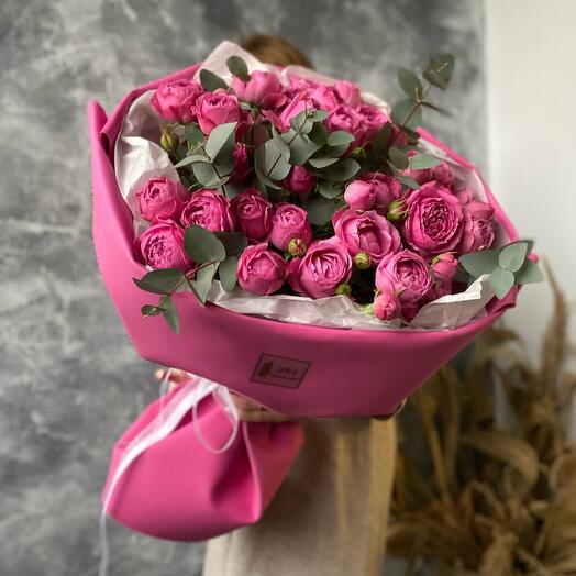 Raspberry bouquet of peony roses