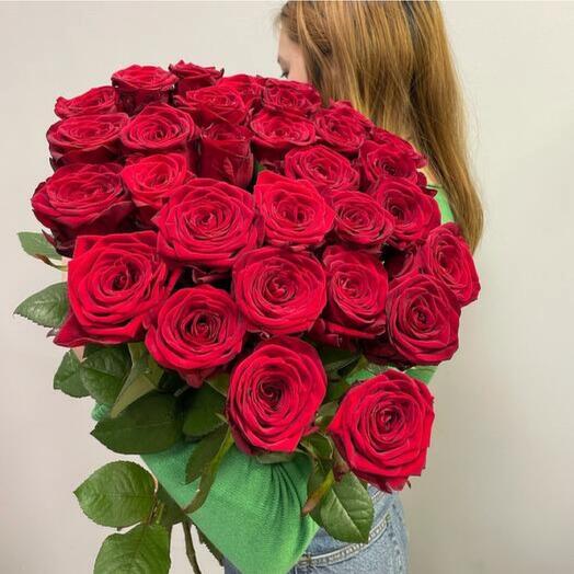 Букет из красных роз 70см