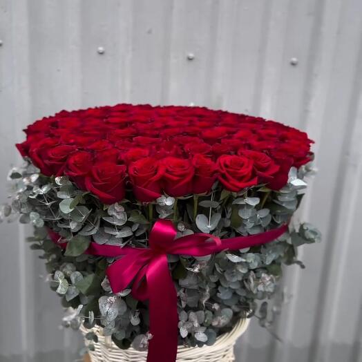 101 Red Rose Basket