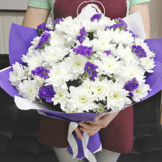 White and Purple Statis Bouquet