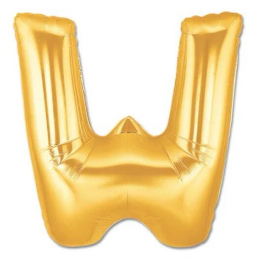 Letter W Golden Foil Balloon-5285