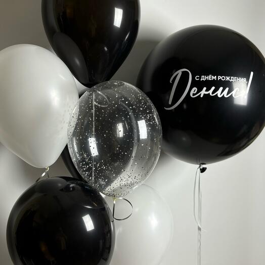 Композиция из шаров black and white party