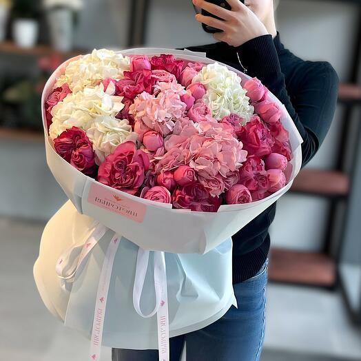 Евробукет в розовых оттенках для самой любимой