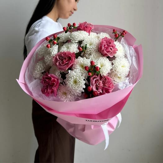 Букет "Розовый евро"