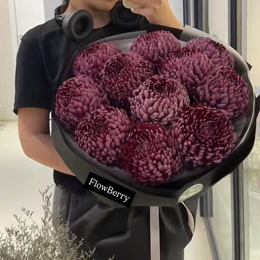 💜💜 Букет из хризантем «Виноградный шеик»