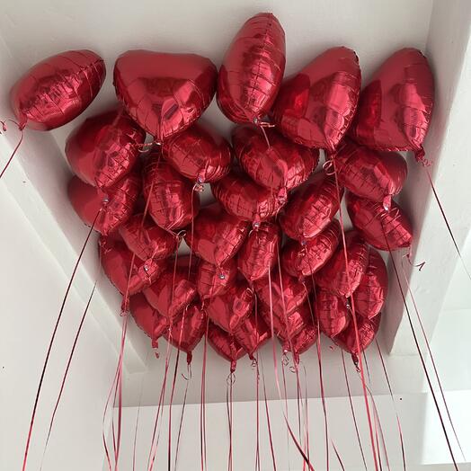 Сердечки шарики под потолок