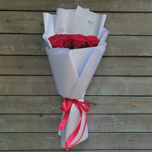 Розы 15 шт красные 50 см в голубой упаковке - Просто роза ру, Flowers ...