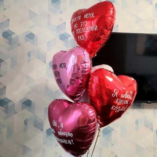 Corazones 5 piezas de papel de aluminio con cualquier letras lo Siento conjunto :)