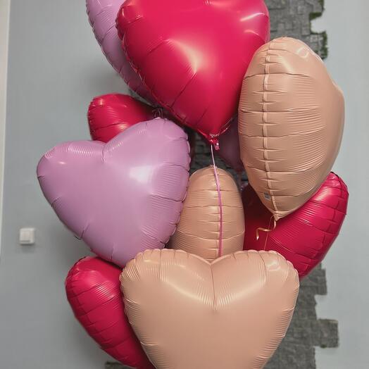 11 corazones de papel de aluminio