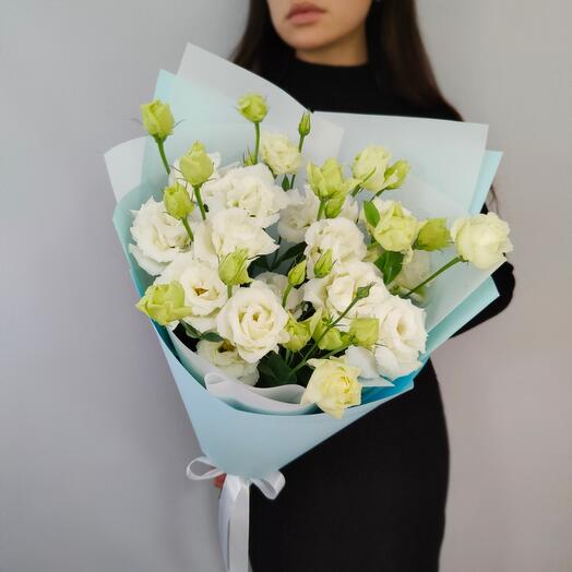 Букет 7 веточек белой эустомы, букет 182