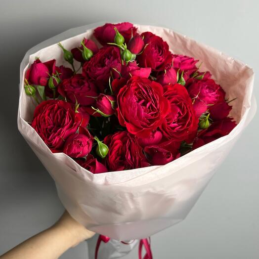Mono ramo de rosas arbustivas en forma de peonía.