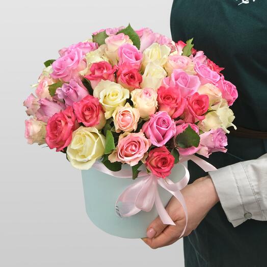 Композиция из кенийских Роз 51 шт «Рамона»