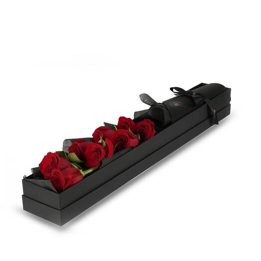 Fresh Roses in Rectangular Box - Large