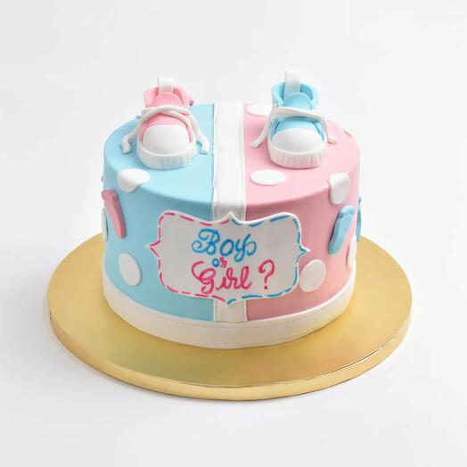 Wheels Or Heels Gender Reveal Cake With Blue(pink) Filling