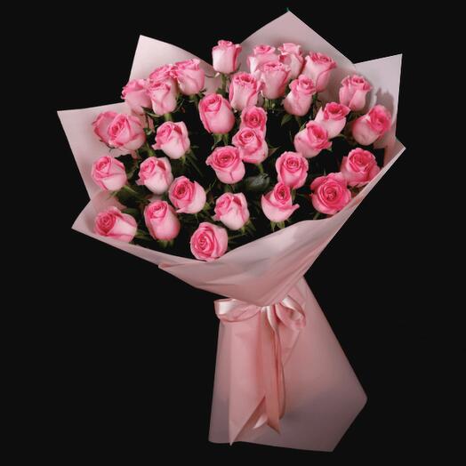 51 Pink Roses Bouquet With Wrapping