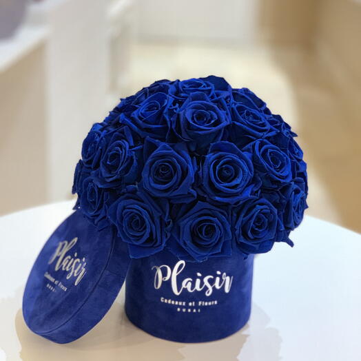 Blue Sunset Preserved Rose Dome