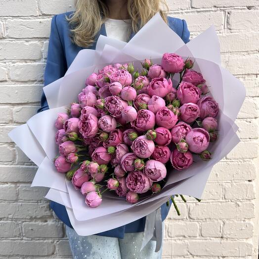 Ramo de rosas de peonía de arbusto Misty Bubbles