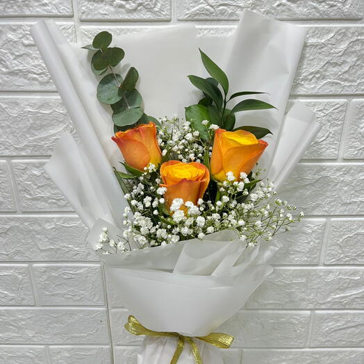 3 Orange Rose Bouquet