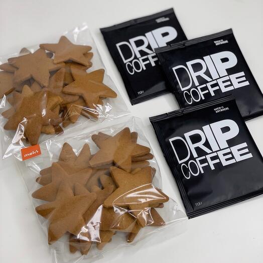 Подарочный набор с имбирным печеньем и кофе в дрип-пакетах