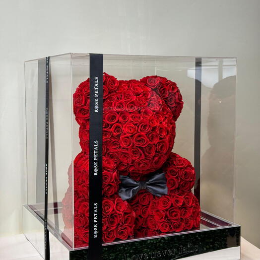 Bear Model Red Rose Forever Box