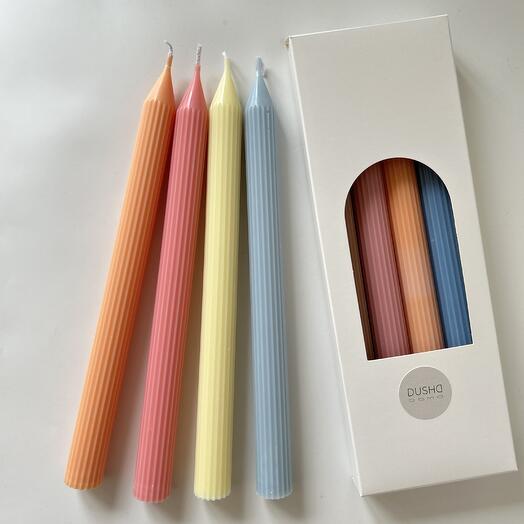 Набор столовых свечей из оливкового воска