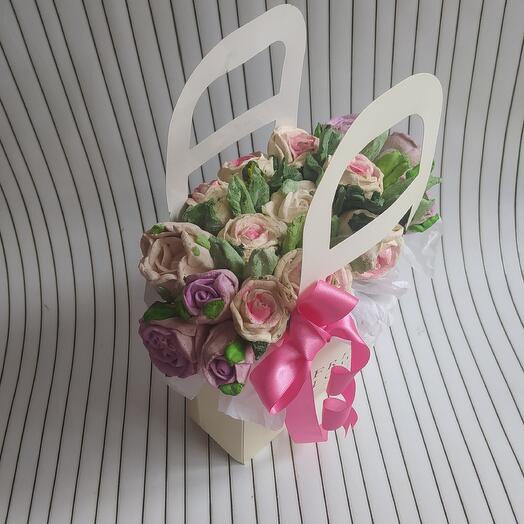 Зефирный букет в модной сумочке