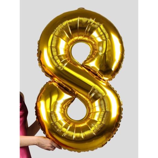 Воздушная цифра "8" с гелием