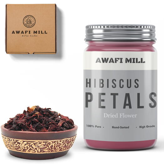 AWAFI MILL Dried Hibiscus Flower | rose of sharon Tea - Bottle of 100 Gram