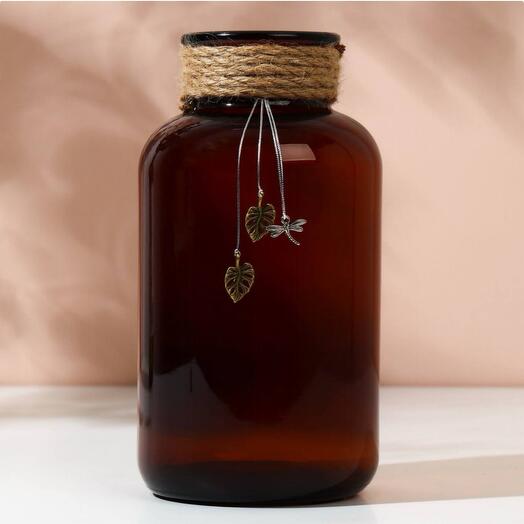 Brown flower vase 1 l