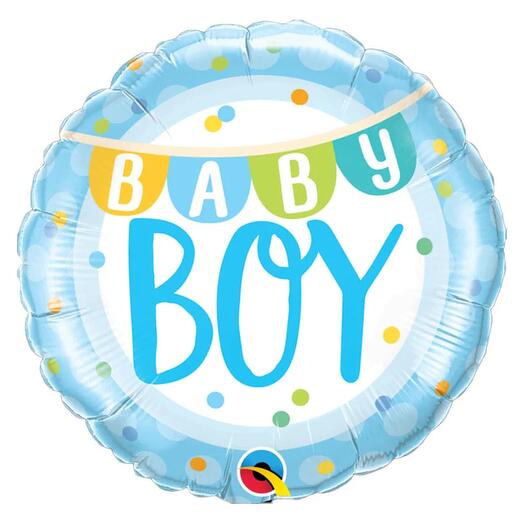 Baby Boy Banner   Dots Foil Balloon