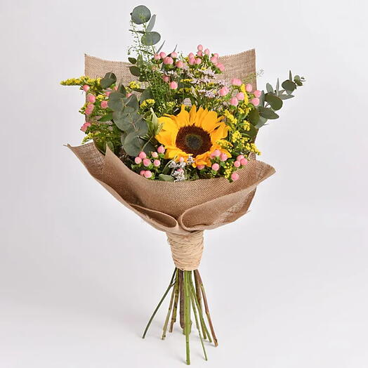 Ravishing Sunflower   Hypericum Bouquet: Natural Beauty