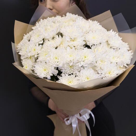 Букет из белых кустовых хризантем 🤍