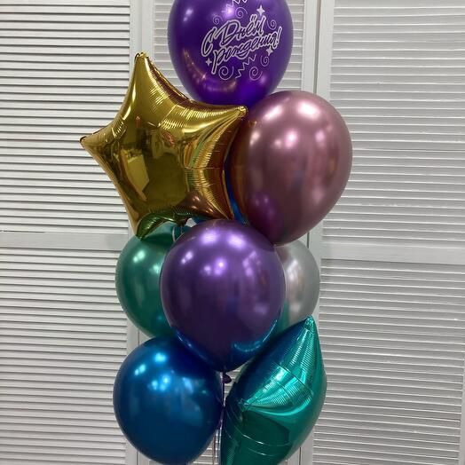 Фонтан из шаров "Хромированный", 9 шаров