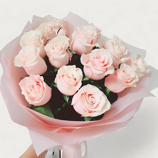 Ramo de 15 rosas rosas / 15 pink roses